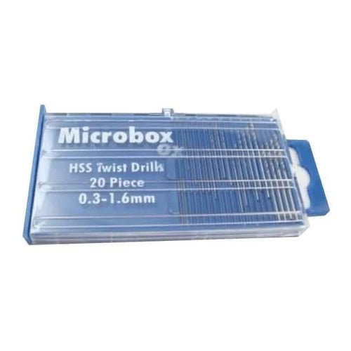 20Pc Microbox Of Precision Hss Drill Bits 0.3Mm To 1.6Mm