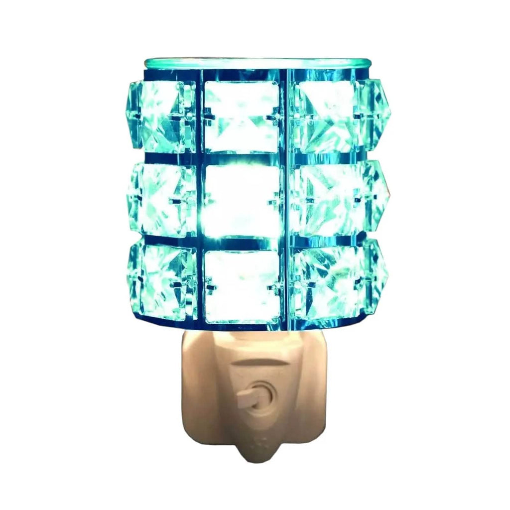 Wax Melt Oil Burner Warmer Plug In Lamp Night Light Aroma - Crystal Blue Effect