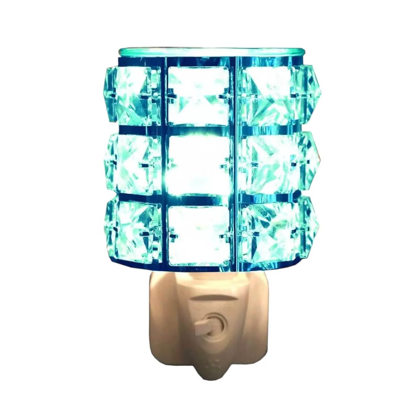 Wax Melt Oil Burner Warmer Plug In Lamp Night Light Aroma - Crystal Blue Effect